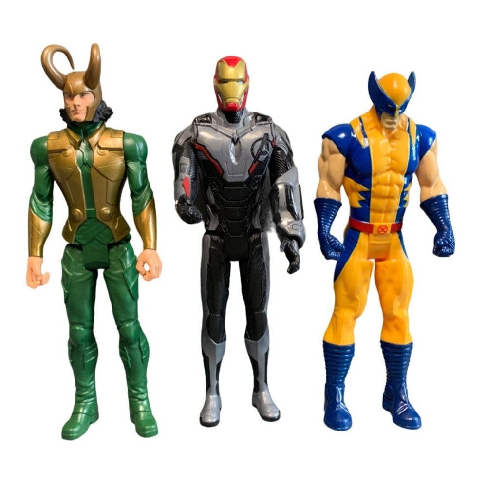 Marvel Loki Iron Man & Wolverine Action Figures Set 2013 & 2016